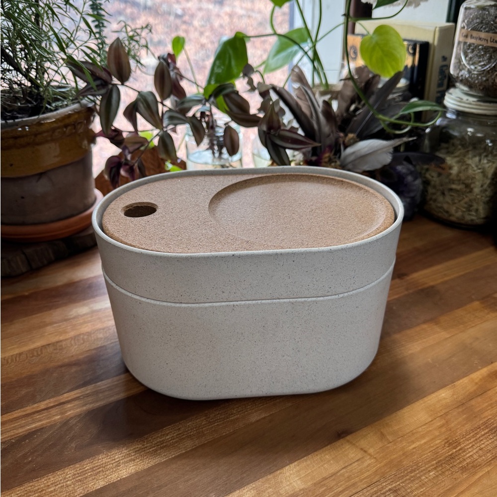 SAXBORGA storage box with mirror lid plastic cork - IKEA